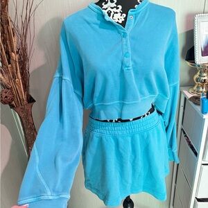 Aerie Offline Blue Sweat/Lounge Set